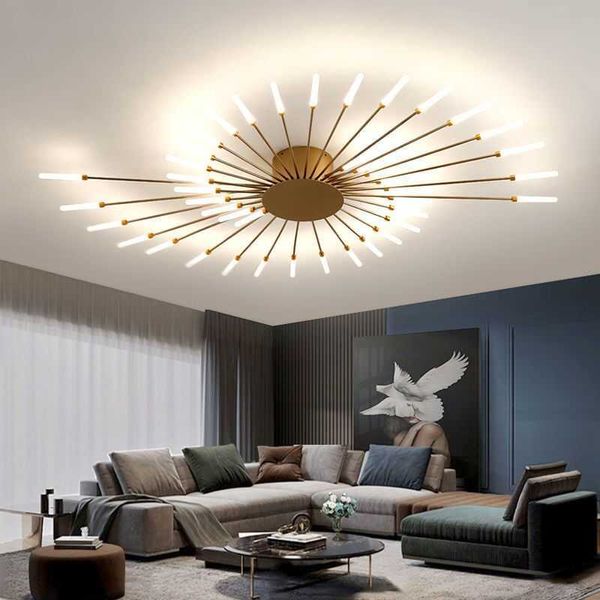 Luces Nordic Personalidad LED Araña Luz Espiral Fuegos artificiales Diseñador Lámparas de techo Sala de estar Deco Dormitorio Lámpara colgante Accesorio 0209
