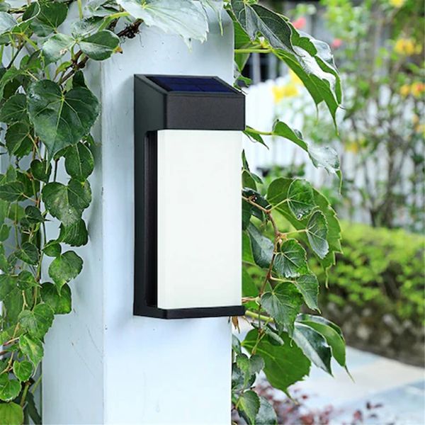 Luces Lámpara de pared al aire libre Luz de jardín Cobertizo solar impermeable Lámpara de pared LED en solar LSS555