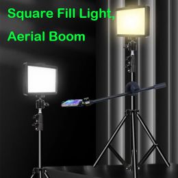 Lichten foto studio led video ring vullamp licht paneel fotografie verlichting met statief stand lange arm usb -plug voor live stream