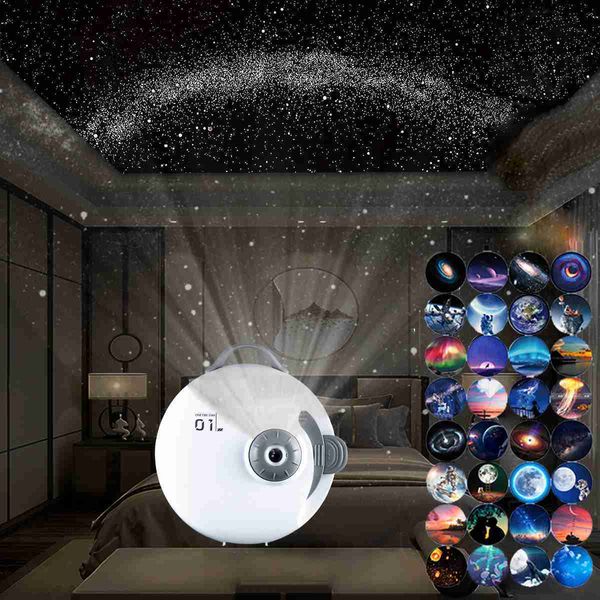 Lumières Planétarium 32 en 1 Star Galaxy Night Light Projector Bluetooth Music Starry Sky Veilleuses pour la décoration de la chambre HKD230704