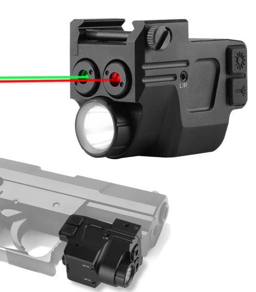 Lights Red Dotgreen Laser Beam 600 Lumens Tactical Pleash Lampy Combo avec pour les pistolets de pistole