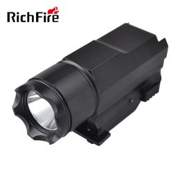 Lights Richfire SFP19 puissant arme d'armes SST20 600lm lampe de poche tactique avec support de rail Picatinny 20 mm pour le pistolet à arme de poing de pistolet