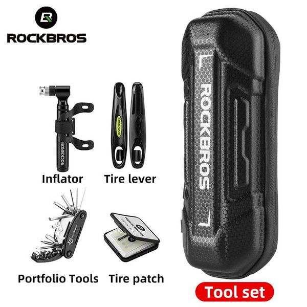 Lights Rockbros Kits d'outils de vélo ensemble sac de rangement de réparation de pneus outils multifonctionnels d'entretien de vélo avec pompe accessoires de cyclisme