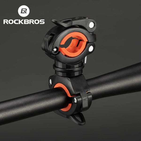 Lumières ROCKBROS Lumière Rotative Double Vélo LED Lampe De Poche Avant Lampe Pompe À Vélo Support De Guidon Accessoires De Vélo 0202