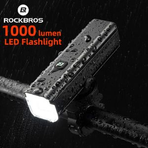 Lights Rockbros USB Bike rechargeable Light Mtb Bicycle Front Lampe à vélo étanche 4500mAh 1000 Lumens Road Road Cycling Light Lampe