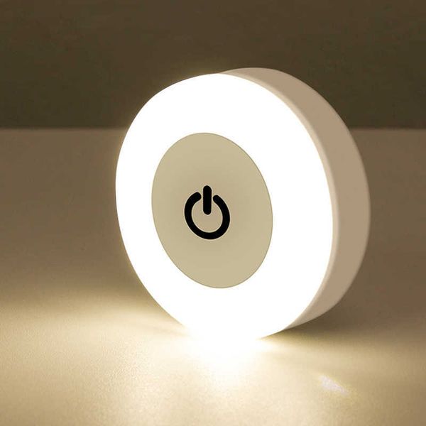 Lumières Veilleuse LED autocollante avec contrôle tactile Base magnétique Batterie rechargeable USB 3 modes et gradation pour chambre d'enfants HKD230628