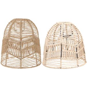 Lights Shade Lamp Light Rotan Cover Kroonluchter Rieten Hangershades Plafond Lampenkap Covers Boerderij Rustiek Chinees Zeegras Bulb 1212