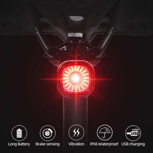 Lumières Smart détection de frein automatique feu arrière LED charge étanche cyclisme feu arrière accessoires de vélo lampe de vélo 0202