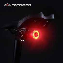 Lichten Smart Sensor Brake Bicycle Tail Light High Zichtbaarheid Fiets achterlamp IPX65 Waterdichte LED -laadladen voor achterlichten voor nachtfietsen 0202