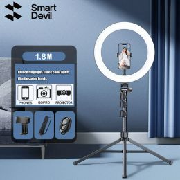 Licht SmartDevil 10 "Mobiele telefoon knippert Selfie Lights Tripod Stand en telefoonhouder voor Tiktok YouTube make -up live stream