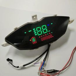 Compteur de vitesse avec écran LCD, jauge 48v, 60v, 72v, pour Scooter électrique, vtt, moto, odomètre avec niveau de batterie et icône lumineuse, tableau de bord