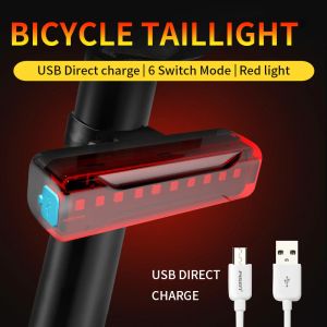 Lumières Super Bright Bike Light arrière 18650 Haute visibilité LED rouge clignotant du vélo de queue USB MTB FAILLEMENT ACCESSOIRES DE RIDER