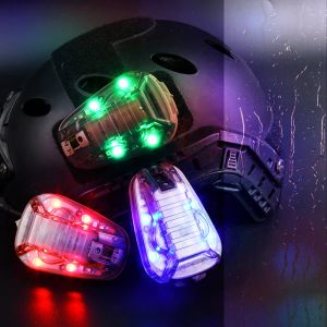 Luces Survival Safet Stain Flash Lámpara Hel Star 6 Gen3 Airsoft Sport Casco Ligero azul verde Red Strobe impermeable al aire libre