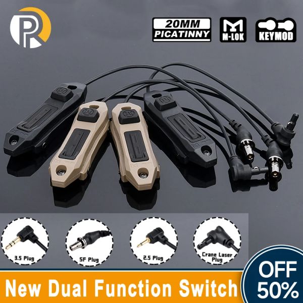 Lights Bouton Tactical Remote Contrôle Double fonction Interrupteur de pression pour DBAL A2 PEQ15 M600 M300 HUNTING Arme Airsoft Gun accessoire