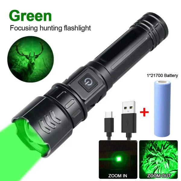Luces tácticas verdes/rojo/luz led linterna LED zoomable haz ajustable 5 modos luces de arma para actividad al aire libre