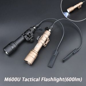 Lights Tactical LED 600 Lumen Lampe de poche Surefir M600 M600U SCOUT SCOUT Rifle Airsoft Contrut de pression à distance LED puissante 20 mm