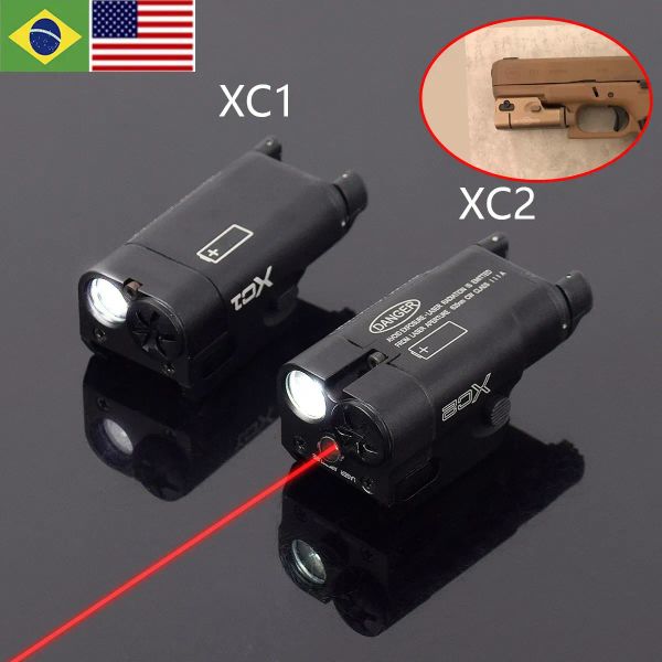 Lights Tactical Metal SF XC1 XC2 Scout Light Lampe de poche avec laser à points rouges pour G17 G19 20 mm Picatinny Rail