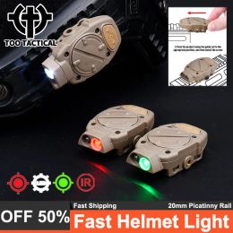 Lights Tactical Mini Fast Casque Lampe de poche blanc rouge vert IR IR AirSoft Contrutage de la lampe de survie extérieure Signal Fit 20 mm Rail de 20 mm