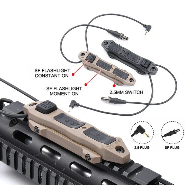 Lights Tactical New Remote Doubleswitch DABA2 PEQ15 Dualfunction Control M600C M300A Plug Button Fit Mlok KeyMod Picatinny Track