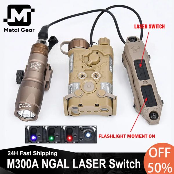 Lights Tactical Ngal Indicator Surefir M300A SCOUT Light Wadsn Ngal Green Bleu Dot Dot Laser Remote Switch Fit 20mm Rail Mlok KeyMod