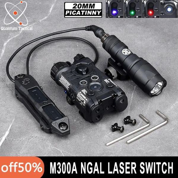 Lights Tactical Ngal Red Dot Indicator WADSN M300A SCOUT Light Ngal Red Green Blue Laser Remote Double commutateur Fit Mlok KeyMod Rail 20 mm