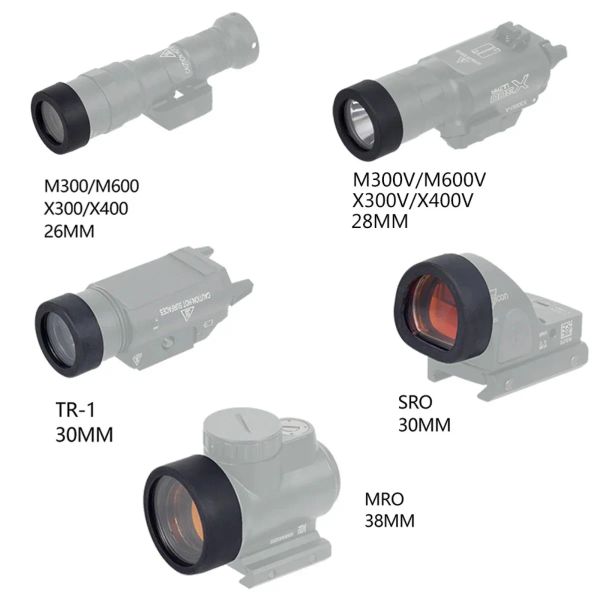 Lights Tactical Rubber Lens Cover Cap Guard Protector pour Trijicon Sro Mro Red Dot Sight SF M300 M600 X300 X400 TR1 LUMIÈRE D'ARMINE