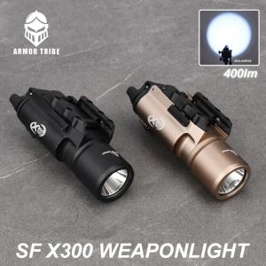 Luces tácticas x300 seguimiento X300U Airsoft Luz de arma 400LM High Power Hanging Metal LED Pistol Scout Light Lanterna Lanterna Torch