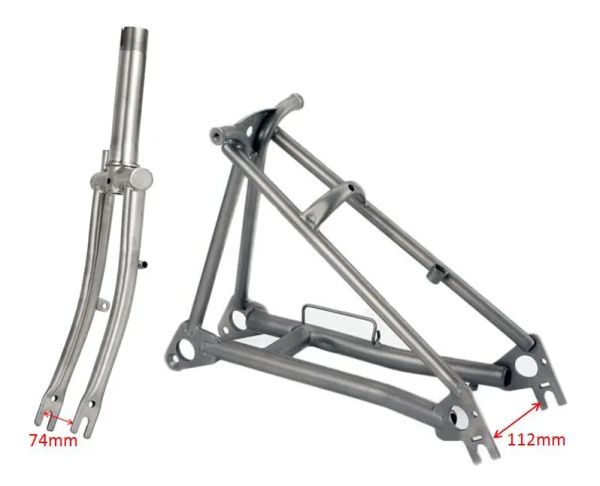 Lights Titanium Bike Fork para el marco del triángulo trasero de la horquilla delantera de la bicicleta Brompton 1 1/8 