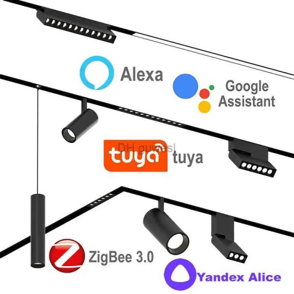 Lights Track Lights Zigbee Tuya Smart Home Magnetic LED Track Track Dimmable 2MQTT ALICE ASSISTANT ALEXA 48V PLADETS PLADS LAP