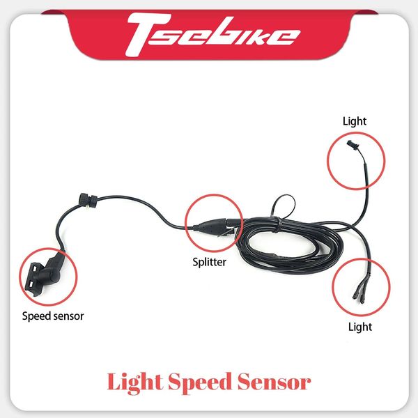 Luces TSDZ2 tongsheng Sensor de velocidad de luz Motor de accionamiento medio Kit de conversión de bicicleta eléctrica con luz