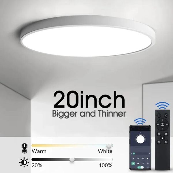 Luces Luz de techo LED ultrafina Modernas 9/12/16/10 pulgada Lámpara de techo grande para el brillo de la sala de estar AC85265V Luz del panel FO FO