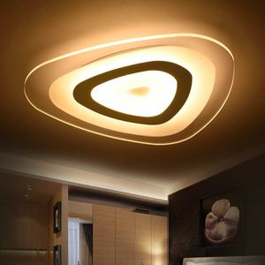 Lumières Ultra-mince monté en Surface Triangle plafond moderne à LEDs lumières lampe pour salon chambre lustres de sala maison Dec plafonnier 0209