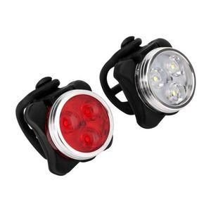 Lumières Batterie intégrée rechargeable par USB Lampe de vélo à LED Lampe de vélo Ensemble de vélo Phare avant lumineux Arrière Arrière Queue Lanterna 4 Modes 0202