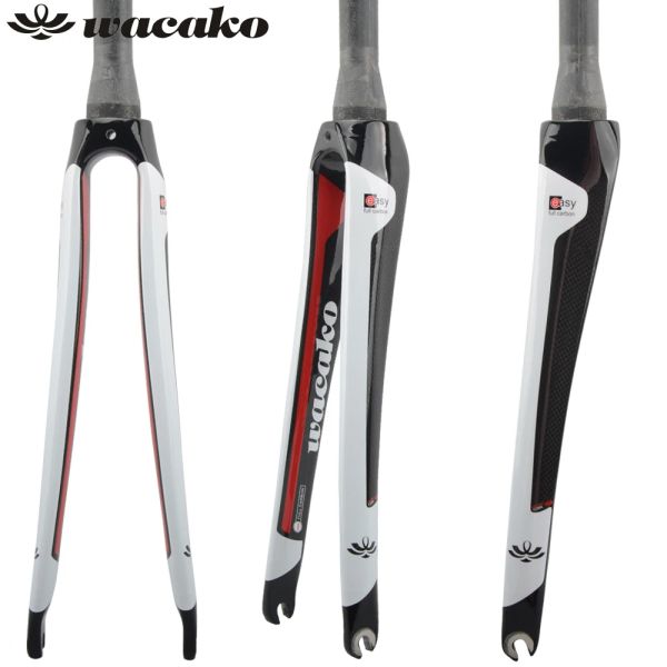 Lumières Wacako White Red Fork Full Carbon Fork Road Bike Bicycle Pièces 11/8 700C 3K FINILINE ACCESSOIRES DE COLLE