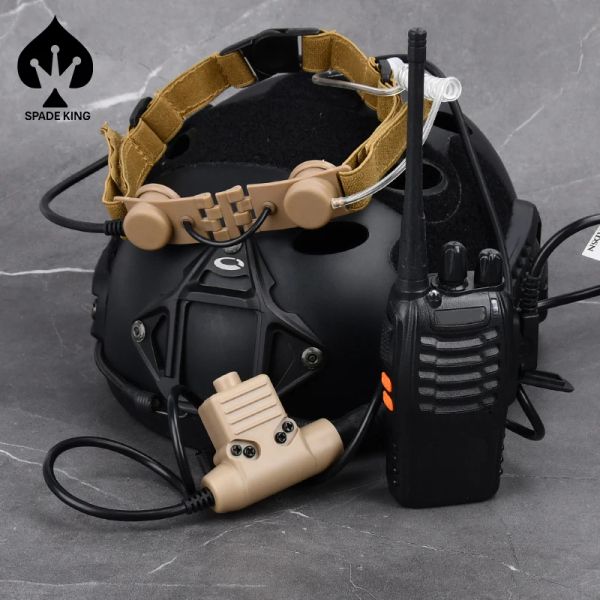 Lights Wadsn Interphone Microphone Headset Gorge Microphone U94 PTT Kenwood plug ppt pour baofeng microphone COMMENTATION TACTIQUE