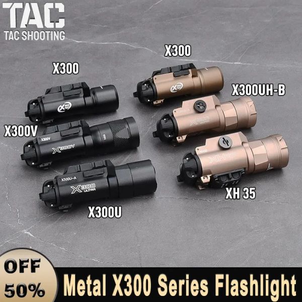 Lights WADSN METAL X300 X300U X300UHB X300V XH35 Tactical Place Lampy LED LETH STROBE POUR 20 mm Rail Airsoft Arme Pistolet