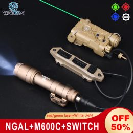 Lights WADSN Tactical Airsoft Nylon L3 Ngal Green / Red Laser M600C Scout Lampe de poche Remote Double commutateur de pression augmenté
