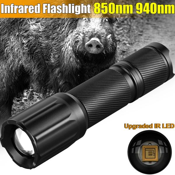 Lights Zoomable infrarouge lampe de poche VCSEL 850NM / 940NM FOCULABLE ALIMABLE IR Illuminateur Torche Infrarouge Light Night For Night Vision