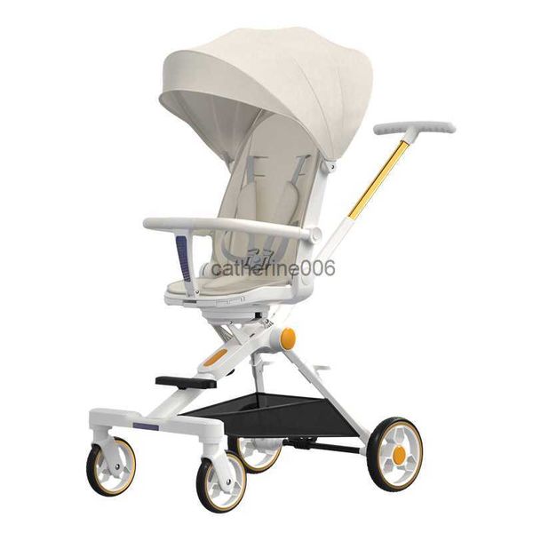Poussette bébé légère High Landscape poussette à quatre roues Portable pliant multifonction bidirectionnel assis et couché landau bébé L230625