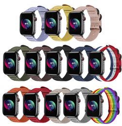 Correa de reloj trenzada de lona de nailon para Apple Watch 9 8 7 SE 6 5 4 3 2 1 Correa deportiva 44mm 42mm 49mm 45mm 44mm 42mm 41mm 40mm 38mm Correa para Iwatch Ultra Ultra2