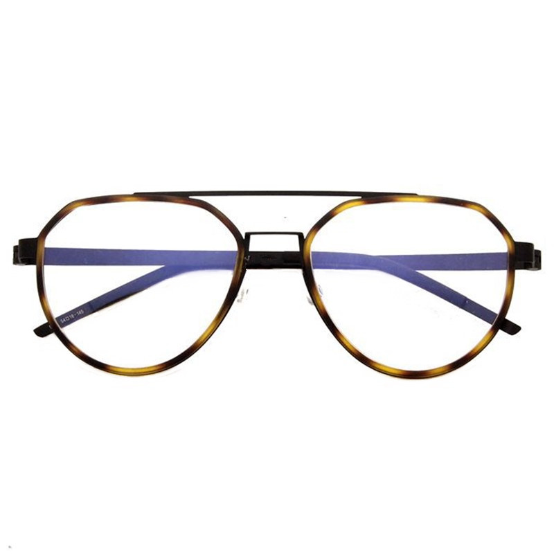 Lightweight Fashion Men Big Pilot Glasses Frame for optical eyewear 54-18-42-145 Medical Stainless steel +Apron No-screw fullset case factory outlet745