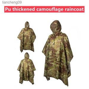 Lightweight Impermeable Rain Poncho Adult Camo Raincoats Backpack Camouflage Rain Coat Cycling Climbing Hiking Travel Rain Cover L230620