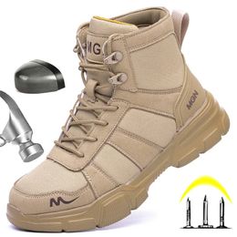 Hommes légers bottes de travail chaussures de sécurité indestructibles chaussures à bout en acier baskets anti-crevaison femmes chaussures pour homme chaussures de travail 240126
