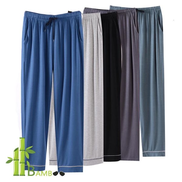 Fibra de bambú liviana Fibra Viscosa Botthul Ultrasoft Jersey Pajama Pattador Pantalones Nightwear Men Sleeping Wear 240428