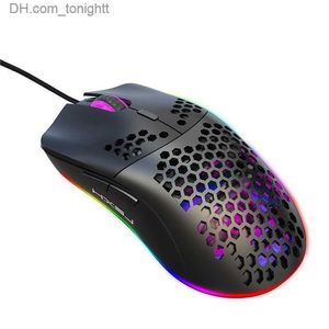 Souris de jeu filaire RVB légère 6400 DPI en nid d'abeille creux pour ordinateur portable PC blanc noir programmation macro de haute qualité Q230825