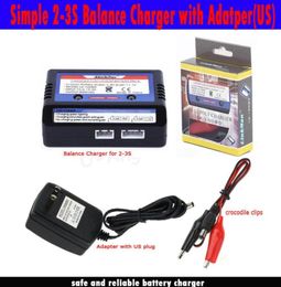 Liion LiPottery RC Batterij 7 4v 11 1v Balanslader LiPo 2s 3s Batterij Eenvoudige 23s Balanslader Oplaadadapter US plug1864441033