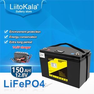 LiitoKala 12.8V 150Ah Lifepo4 accu 12V150Ah lithium-ijzerfosfaat diep circulerende accu voor scheepsmotoromvormer met 14.6V opladen AAA