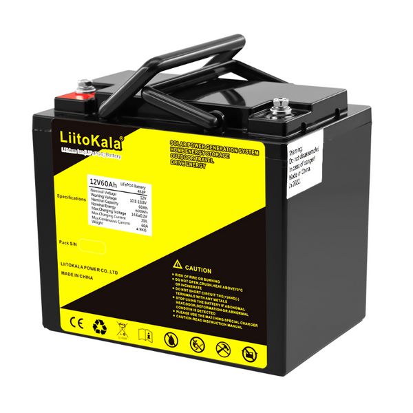 LiitoKala 12V 12.8V 50Ah 60Ah 100Ah 120Ah 150Ah 180Ah 200Ah LiFePO4 Batterie pour RV Campers Golf Cart Off-Road Off-grid