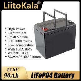 Liitokala 12V 12.8V 90AH LIFEPO4 Prismatische cel Max 3c 270a Ontlading voor EV -batterij met busbars Boat Car Batterijen 3.2V