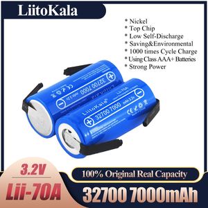LiitoKala Lii-70A 32700 lifepo4 battery 3.2v 7000mah 33A 55A electrode screwdriver battery electric bike power supply with nickel sheet